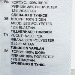 Pre Owned Sandro Off White Silk Rib Trim V-Neck Blouse L