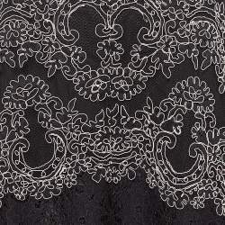 Pre Owned Sandro Black Lace Embroidered Midi Skirt M