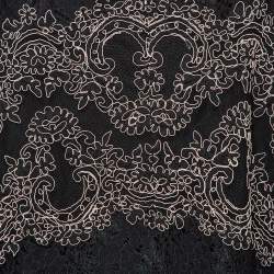 Pre Owned Sandro Black Lace Embroidered Midi Skirt M