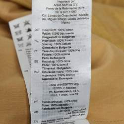 Pre Owned Sandro Metallic Linen Drape Detail Mini Dress M