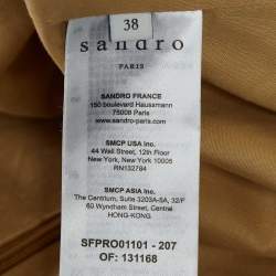 Pre Owned Sandro Metallic Linen Drape Detail Mini Dress M