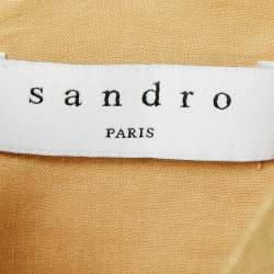 Pre Owned Sandro Metallic Linen Drape Detail Mini Dress M