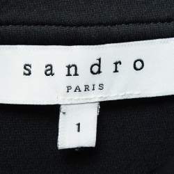 Sandro Black Neoprene Pencil Skirt S