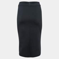 Sandro Black Neoprene Pencil Skirt S