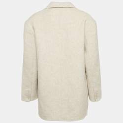 Sandro Beige Wool Double Breasted Blazer M