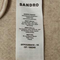 Sandro Beige Wool Double Breasted Blazer M