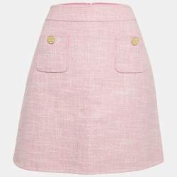 Sandro Pink Tweed Pocket Detail  Mini Skirt M
