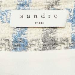 Sandro Blue Houndstooth Tweed Short Skirt L
