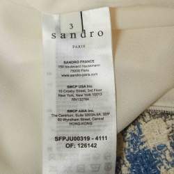 Sandro Blue Houndstooth Tweed Short Skirt L