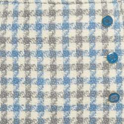 Sandro Blue Houndstooth Tweed Short Skirt L
