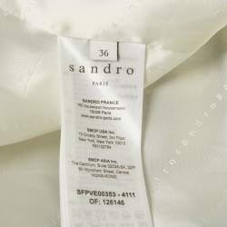 Pre Owned Sandro Blue Houndstooth Tweed Oversized Blazer S