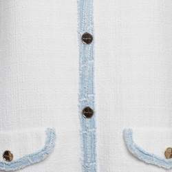 Sandro White Tweed V-Neck Short Dress M