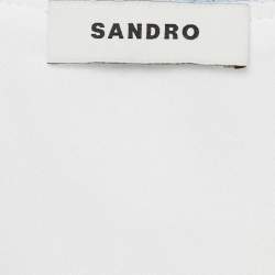 Sandro White Tweed V-Neck Short Dress M