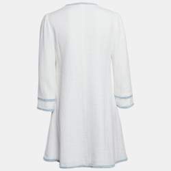 Sandro White Tweed V-Neck Short Dress M