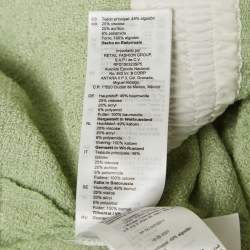 Pre Owned Sandro Sage Green Tweed Double Breasted Short Dress M