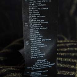 Pre Owned Sandro Metallic Lurex Knit V-Neck Midi Dress M