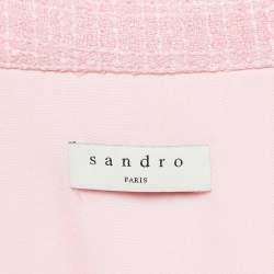 Sandro Pink Tweed Button Front Mini Dress S