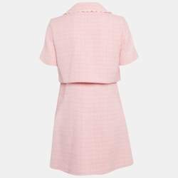 Sandro Pink Tweed Button Front Mini Dress S