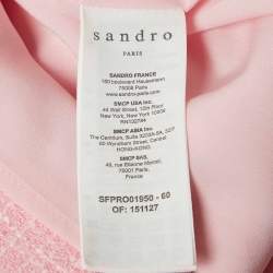 Sandro Pink Tweed Button Front Mini Dress S