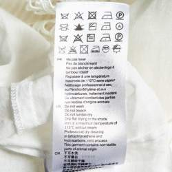 Pre Owned Sandro White Ramie Lace Trim Ruffled Top L