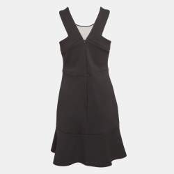 Pre Owned Sandro Black Textured Neoprene Sleeveless Mini Dress S