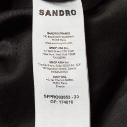 Sandro Black Linen Blend Wrap Style Midi Dress XS