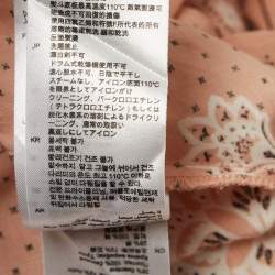 Pre Owned Sandro Peach Pink Bandana Print Linen Blend Coquette Gale Dress XS