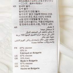 Pre Owned Sandro White Gabardine Celia Ruched Shirt Dress S