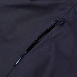 Pre Owned Sandro Navy Blue Cotton Lace Trim Ruffled Collar Mini Dress XS