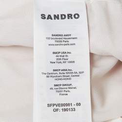 Sandro Pink Sequin Tweed Sleeveless Crop  Jacket S