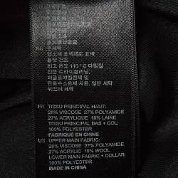 Pre Owned Sandro Black Knit and Satin Detachable Collar Top M