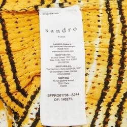 Sandro Yellow Julie Stripe Pointelle Knit Tank Dress M