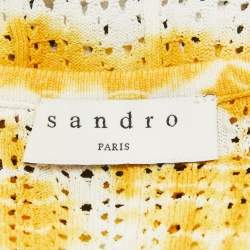 Sandro Yellow Julie Stripe Pointelle Knit Tank Dress M