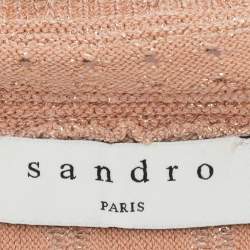 Pre Owned Sandro Beige Lurex Knit Maxi Dress L