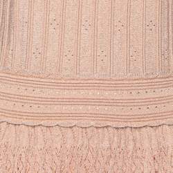 Pre Owned Sandro Beige Lurex Knit Maxi Dress L