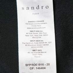 Pre Owned Sandro Black Lace Collar Trim Tweed Mini Dress S