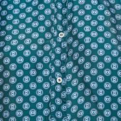 Sandro Green Printed Crepe Button Front Shirt S