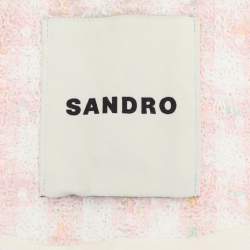 Sandro Pink Tweed Button Up Cropped Jacket S