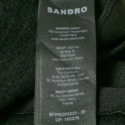 Pre Owned Sandro Black Rhinestone Embellished Stretch Knit Short Dress XL