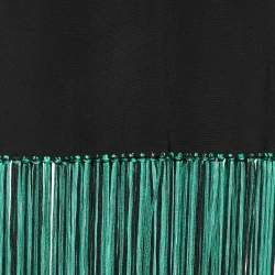 Pre Owned Sandro Black Jersey Fringed Sleeveless Midi Dress XS