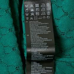 Pre Owned Sandro Green Pointelle Stretch Knit Anabelle  Jumper L