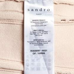 Pre Owned Sandro Pink Rib Knit Fit and Flare Mini Dress M