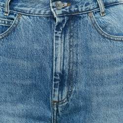 Pre Owned Sandro Blue Faded Denim Straight Leg Jeans S Waist 26"