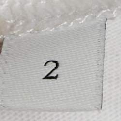 Pre Owned Sandro White/Blue Floral Print Cotton Knit and Crepe Ruched Top S