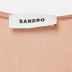 Pre Owned Sandro Orange Crepe Tiered Mini Dress S