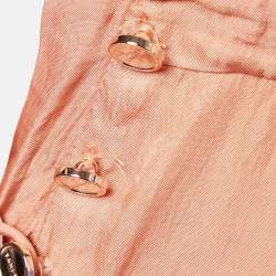 Pre Owned Sandro Orange Crepe Tiered Mini Dress S