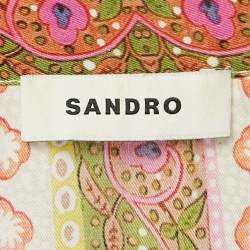 Sandro Multicolor Crepe Ruffled Mini Dress M