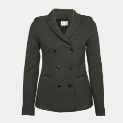 Sandro Black Gabardine Double Breasted Blazer S