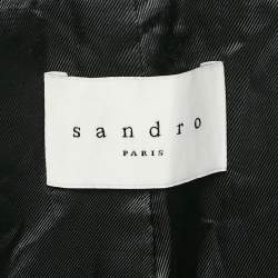 Sandro Black Gabardine Double Breasted Blazer S