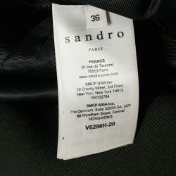 Sandro Black Gabardine Double Breasted Blazer S